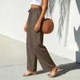 thumbnail image 5 of SROBPTY Fall Winter Plus Size Womens Pants Solid Drawstring High Waist Wide-Leg Bottoms with Pocket, 5 of 5