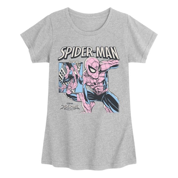 Spider-Man - Comic Panel Fitted Short Sleeve Graphic T-Shirt
