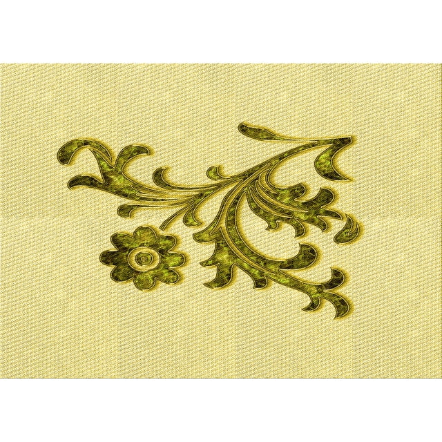 Ahgly Company Machine Washable Indoor Rectangle Transitional Sun Yellow Area Rugs, 8' x 10'