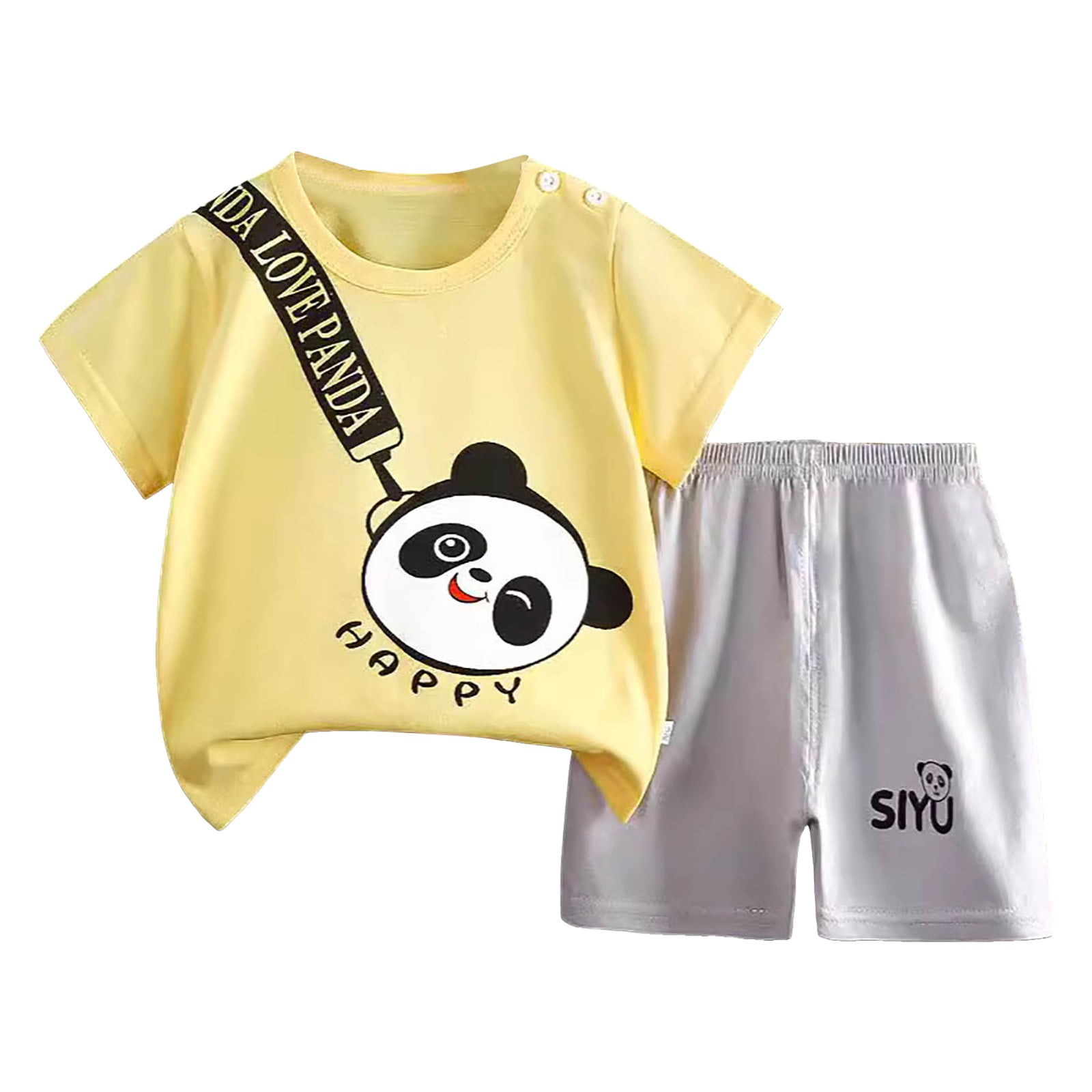 Boys Outfits 18 Months Boys Summer Clothes Graphic Short-Sleeved T-Shirt & Shorts Set 2 Piece Toddler Kid Outfit