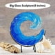 thumbnail image 2 of Escultura de ola oceánica, adornos de ola azul, arte oceánico para decoración de escritorio, 2 of 8