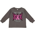 thumbnail image 3 of Inktastic Breast Cancer Awareness Hope and Faith with Butterfly Ribbon Girls Long Sleeve Toddler T-Shirt, 3 of 5