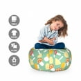 thumbnail image 2 of Mushroom Storage Toy Bag Chair, Colorful Themed Cheerful Pattern with Various Toadstools, Stuffed Animal Organizer Washable Bag, Small Size, Mint Green and Multicolor, by Ambesonne, 2 of 3