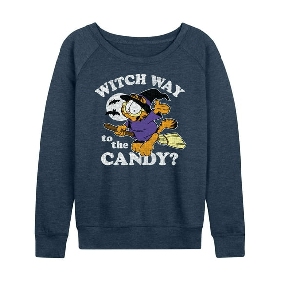 Garfield - Witch Way To The Candy - Women's Lightweight French Terry Long Sleeve Shirt