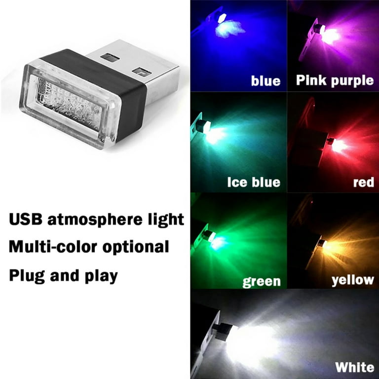 Worallymy Car Mini Atmosphere Light Automotive USB LED Night Lamp Assisted  Night Illumination Tool, Yellow 