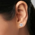 thumbnail image 5 of Meera Jewels Cushion Stud CZ Diamond Earrings 925 Sterling Silver, Sterling Silver, 5 of 6