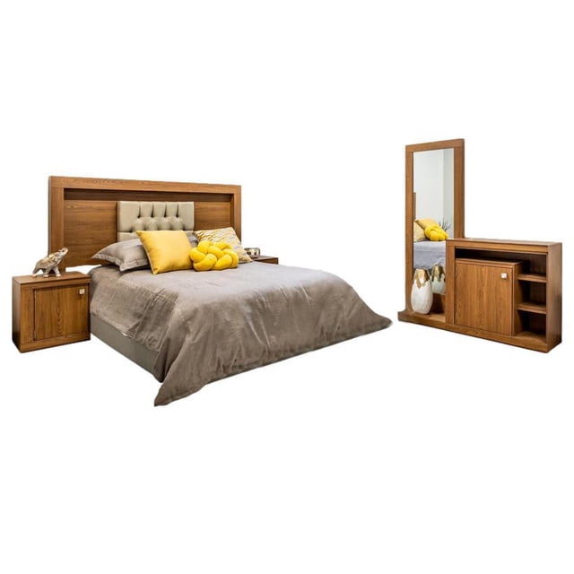 Recamara Kessa Muebles Ibiza 5 Piezas Nogal
