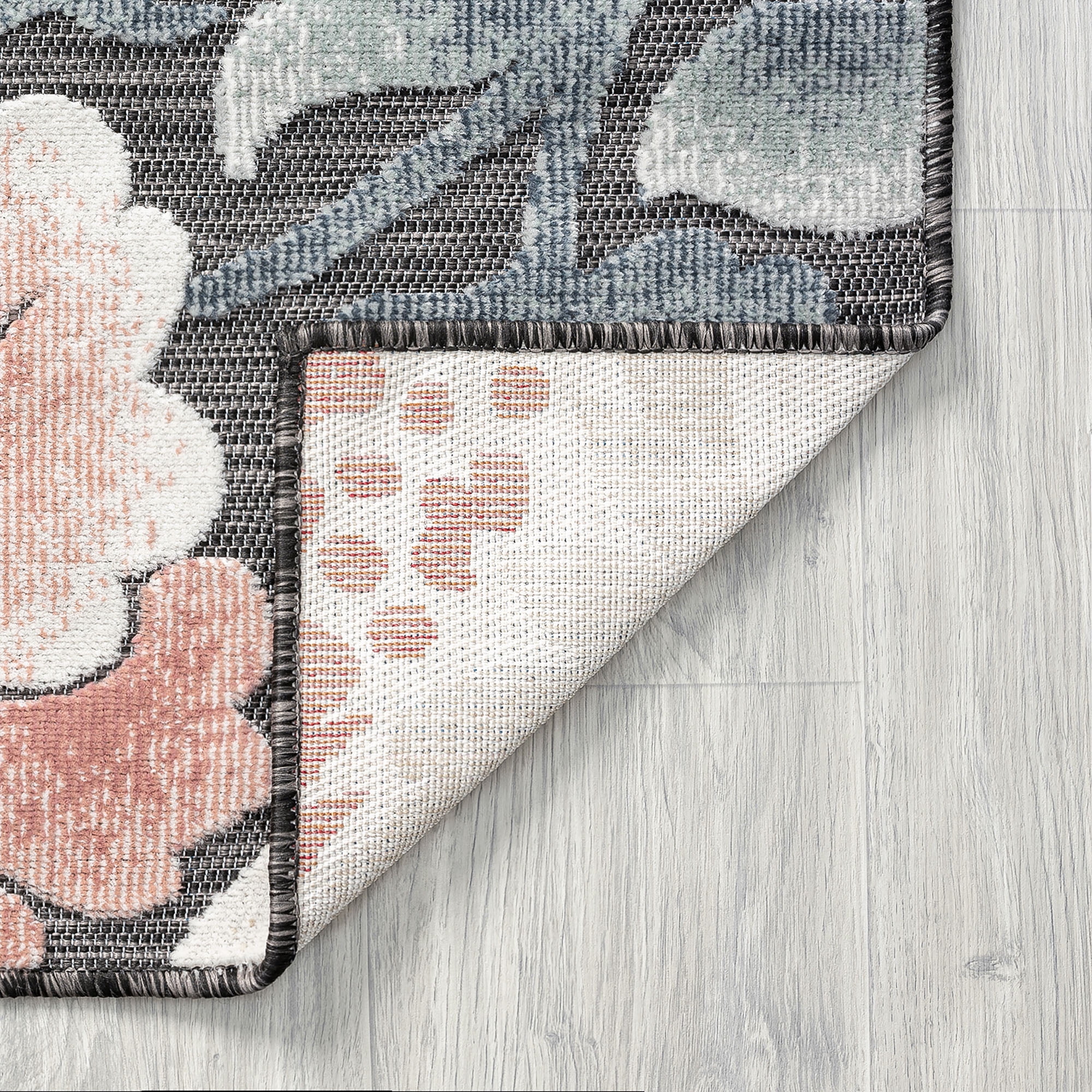 5x7 Water Resistant, Indoor Outdoor Rugs for Patios, Front Door Entry, Entryway, Deck, Porch, Balcony | Outside Area Rug for Patio | Black, Floral | Size: 5'1'' x 7'3''