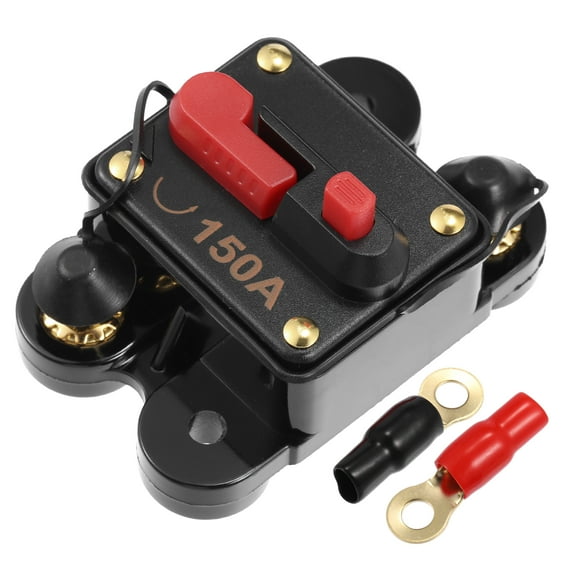 1 Set 150A Car Circuit Breaker with Manual Reset Waterproof Car Audio Inline Circuit Breaker Fuse Holder Inverter