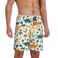 thumbnail image 2 of Wukai Dinosaurs and Tropical Leaves Men’s Short Pajama Pants With Pockets Soft Sleep Pj Shorts for Men-Medium, 2 of 6