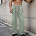 thumbnail image 4 of SOOMLON Viscose Pants for Men Big and Tall Long Pants Loose Elastic Waist Drawstring Trousers Cooling Draped Pants, 4 of 8