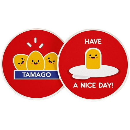 

Tamago Have a Nice Day Food Eggs Breakfast Absorbent Sandstone Car Cup Coaster (Set of 2)