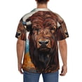 thumbnail image 3 of Pofeuu Oil Painting Style Iceberg Yak Print Mens Casual Short Sleeve Shirts Beach Summer Spread Collar Pocket Tops Men's Casual Short-sleeved Shirt-XX-Large, 3 of 5