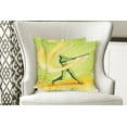 thumbnail image 4 of Ambesonne Cartoon Throw Pillow Cover 2 Pack, Baseball Player Hits, 18", Green Yellow, 4 of 6