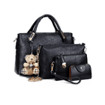 thumbnail image 1 of Set 4 Bolsas Mujer Moda Dama Crossbody Cosmetiquera Correa Negras, 1 of 5