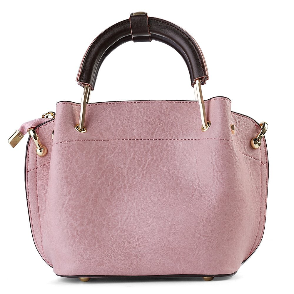 Mini Clova Women's Fashion Geniune Leather Top Handle Satchel Purse