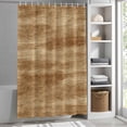 thumbnail image 6 of Brown Wooden Shower Curtain Set, Waterproof Shower Curtains for Bathroom, Vintage Western Country Wooden Plank Washable Fabric Cloth Bath Curtain for Bathtub Decoration with Hooks 72x78 Inches, 6 of 9