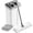 White Mop and Bucket Set with 3 Pads, variant on Mop and Bucket with Wringer Set, Hands Free Flat Floor Mop and Bucket, 3 Washable Microfiber Pads Included, Wet and Dry Use, Home Floor Cleaning System for All Floor Types and Windows