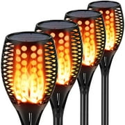 Aityvert Solar Lights Upgraded 42.9 Inch, Solar Flickering Flame Torch Lights Dancing Flames Landscape Decoration Lighting Dusk to Dawn Auto On/Off Outdoor Path Lights for Garden Patio Driveway 4 Pack