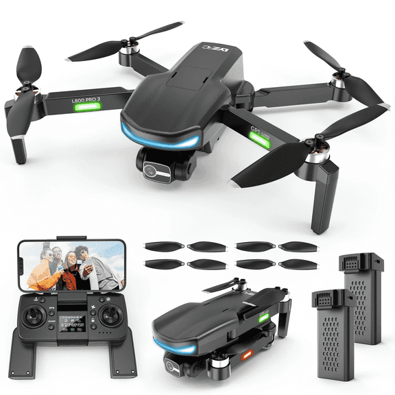 Open Box L800 Pro2 GPS Drone with 4K HD Camera for Adults and Beginners, 3-Axis Gimbal, FPV RC Quadcopter with Brushless Motor, 5G WIFI Transmission, 2 Batteries, Black