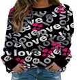 thumbnail image 1 of AMERTEER Chandails en Molleton de la Saint-Valentin pour Femmes Manches Longues Col Rond Pull, 1 of 5