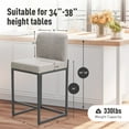 thumbnail image 3 of SUMMIT LIVING 24 inch Bar Stools with Back Set of 2 for Kitchen Dining, Faux Leather Counter Stools, White, 3 of 6