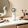thumbnail image 7 of Compact Handheld Fan Portable Desktop USB Rechargeable Mini Fan with Charging Cable, 3 Speeds, Personal Fan for Outdoor Travel Office, White, 7 of 7