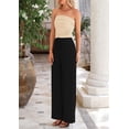 thumbnail image 4 of Conjunto de 2 Piezas para Mujer PRETTYGARDEN Top Corto de Canalé y Pantalones Negros XS, 4 of 8