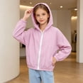 thumbnail image 5 of Abtuhar Toddler Girls Fall Winter Hooded Casual Outerwear and Jackets Solid Drop‑shoulder Wind‑proof Sun‑protection Zip‑up Coat for 3‑16 Years, 5 of 5