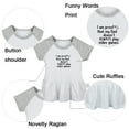 thumbnail image 2 of Pack of 2, Best Dad Ever & I Am Proof That My Dad Doesn't Always Play Video Games Funny Dresses, Newborn Baby's Skirts, Infant Princess Dress, Toddler Frocks (Gray Raglan Dresses, 12-18 Months), 2 of 5