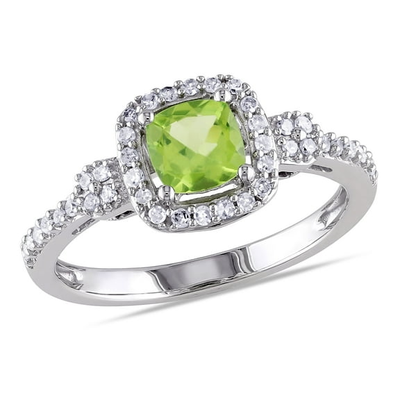Everly Women's Peridot 10k White Gold Ring