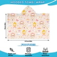 thumbnail image 2 of Cute Princess Castle Pattern Hooded Bath Towel，50"x30" for Ages 3 To 12 Kids, Quick Dry Lightweight Soft Microfiber Hood Beach Towel Cover Up for Kids, 2 of 7