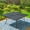 Black-57.5" Square Table, variant on MF Studio 83" Outdoor Patio Dining Table with Umbrella Hole for 8, Large Black Metal Patio Table