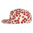 thumbnail image 3 of Daiia Tomato print Flat Bill Hats Flat Brim Trucker Cap Baseball Cap Adjustable Classic Low Profile Hat Unconstructed Plain Cap, 3 of 9
