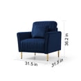 thumbnail image 5 of mayceyee Modern Accent Single-seat Sofa, Fabric Velvet Solo Sofa with Armrests, Comfy Upholstered Leisure One-person Sofa Armchair for Bedroom Living Room, Navy Blue, 5 of 12
