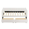 thumbnail image 3 of Aukfa Daybed with Storage Drawers, Twin Size Upholstered Bed Frame, Velvet, Beige, 3 of 8