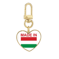 thumbnail image 1 of Hungary Country Love Gold Heart Keychain Metal Keyring Holder, 1 of 3