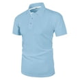 thumbnail image 5 of Tauxra Men's Casual T-Shirt for Men, Short Sleeve Lapel Color Blocking Top, Soft Polyester Comfortable Fit for Daily and Outdoor Wear, 5 of 7