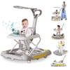 JieC 6-in-1Foldable Push Walker with Musical Activity Station for 6-24 Months for Boys Girls Babies 6-36 Months,Gray