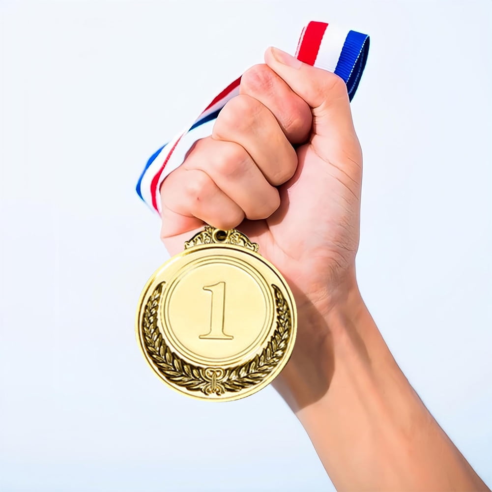 Yibooy 30pcs 2inch Gold Silver Bronze Award Medal with Neck Ribbon Winner Medal(Wheat)