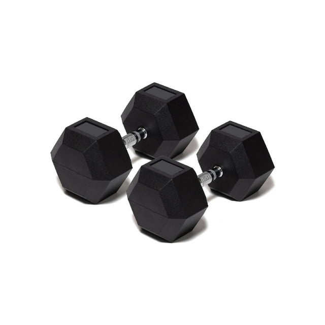 Par Mancuerna Hexagonal 65 Lb con Revestimiento en Goma MDFitness Pesa, Dumbbell MDFitness Hexagonal Recubierta