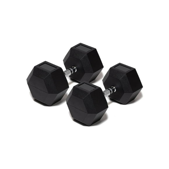 Par Mancuerna Hexagonal 65 Lb con Revestimiento en Goma MDFitness Pesa, Dumbbell MDFitness Hexagonal Recubierta