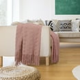 thumbnail image 2 of PiccoCasa Soft Knitted Throw Blanket Bed Sofa Couch Decorative Pink, 2 of 8