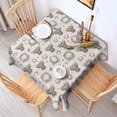 thumbnail image 2 of Beige Highland Cow Flower Wreath Pattern Square Tablecloth,Waterproof Square Table Cover,Wipeable Spillproof Washable Table Cover for Home Kitchen Party Decor 52"x52"(132x132cm), 2 of 6