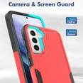 thumbnail image 5 of for Samsung Galaxy S21 Case: Dual Layer Protective Heavy Duty Cell Phone Cover Shockproof Rugged with Screen Protector - Military Protection Bumper Tough - Samsung Galaxy S21 5G 2021, 6.2 inch, Red, 5 of 16