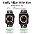 thumbnail image 3 of WFEAGL Silicone Apple Watch Band Sport Strap with Air Hole 42mm 44mm 45mm Black Pink, 3 of 8