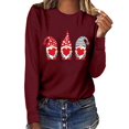 thumbnail image 1 of Chandails de la Saint-Valentin pour Femmes avec Cœur d'Amour, Mignons, Graphiques, Chandails de la Saint-Valentin à Manches Longues, Col Rond, Hauts de Vacances, Mode Féminine, Imprimé Gnome de la Saint-Valentin, Col Rond, Haut à Manches Longues, T-Shirt, 1 of 3