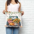 thumbnail image 2 of Pumpkins Sunflowers Pillow Covers 16x16 Inch Decorative Throw Pillow Cover, Truck Leaves Farmhouse Rustic Sofa Pillowcases Accent Cushion Case Home Decor Bedroom Living Room, 2 of 6