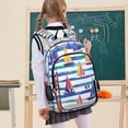 thumbnail image 7 of FORMRS Unisex School Backpack 17" Student Travel Bag with Laptop Compartment, Blue Hand Drawn Sailboats, 7 of 7
