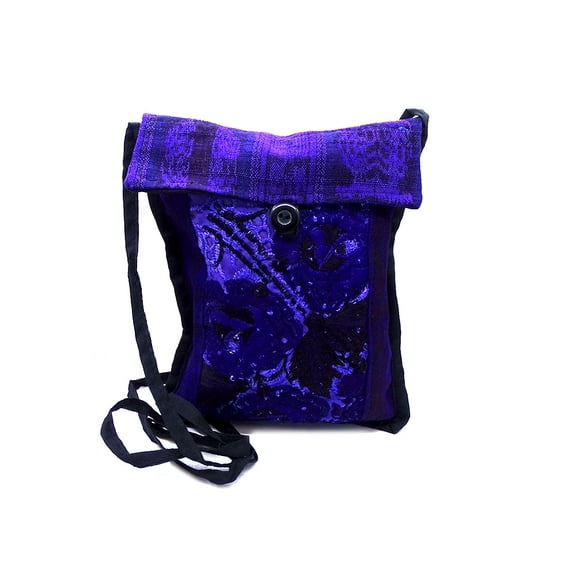 Small Floral Embroidered Slim Lightweight Square Plaid Purse Crossbody Bag - Womens Fashion Handmade Boho Accessories